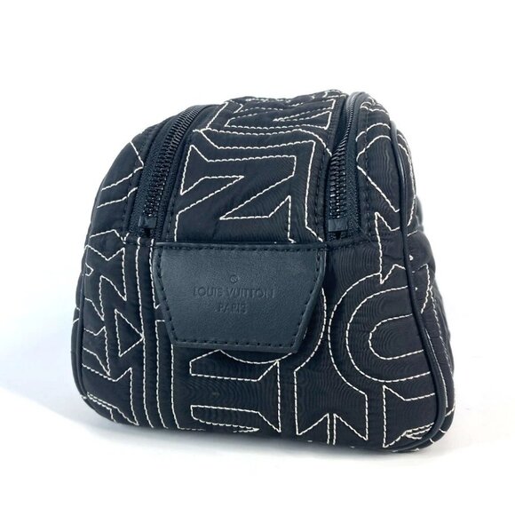 LOUIS VUITTON M21435 LV Snow Collection dopp kit Pouch Clutch bag Black/White - Picture 2 of 13